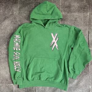Men's XX Machine Gun Kelly Mainstream Sellout Tour Green Hoodie Sweatshirt Sz L